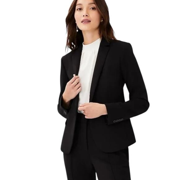 Ann Taylor Black Blazer Slim Notch Lapel 2 Button Pockets Women’s Plus Size 14 - Picture 13 of 13